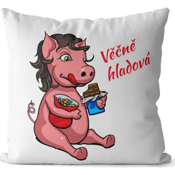 Dekorativní polštářek Polštář Věčně hladová (Velikost: 40 x 40 cm)