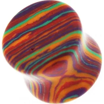 Piercing Šperky4U Plug do ucha - duhový kamenný - PL01264-05