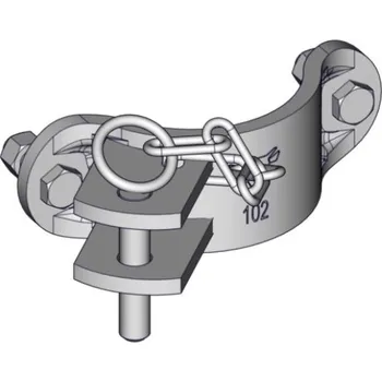 Příslušenství pro plot Půl objímka na stájový sloupek Ø102mm + 1 pant