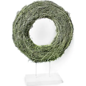 Vánoční dekorace Kruh stojan vánoční proutí pr.28V41cm zelená (785982)