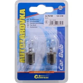 Autožárovka Compass Žárovka 12V P21W 21W Ba15s blister 2ks, 08646