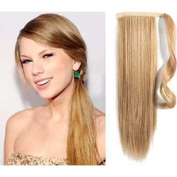 Příčesek Clip in příčesek culík / cop 100% japonský kanekalon 60cm - přírodní/světlejší blond