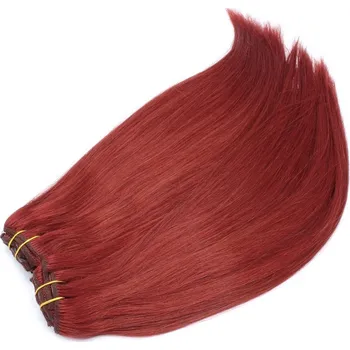 Příčesek Clip in maxi set 43cm pravé lidské vlasy - REMY 140g - měděná