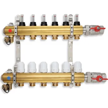 rozdělovač topení NOVASERVIS Rozdělovač s regul. šroubením s průt. a uzav. ventily, 10 okruhů RZP10