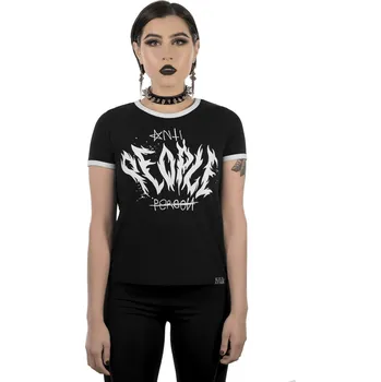 Dámské tričko tričko dámské - Anti People Ringer Top - KILLSTAR - KSRA002253 - XXL