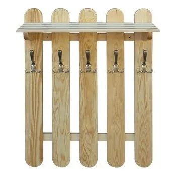 Věšák Věšák s policí LUX 80/5 KL-352 z borovicového masivu