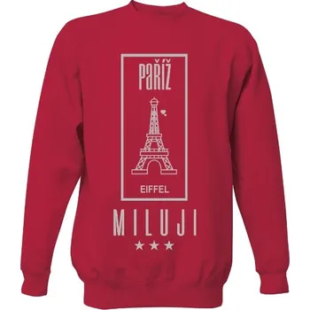 Pánská mikina Mikina bez kapuce Unisex s potiskem Paříž - miluji pánské