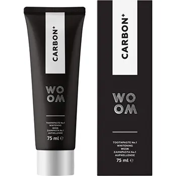 zubní pasta Woom Carbon+ černá bělicí zubní pasta 75 ml
