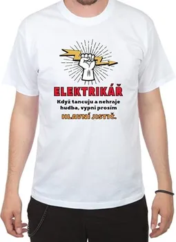 Pánské tričko Vtipné tričko pro elektrikáře bílé