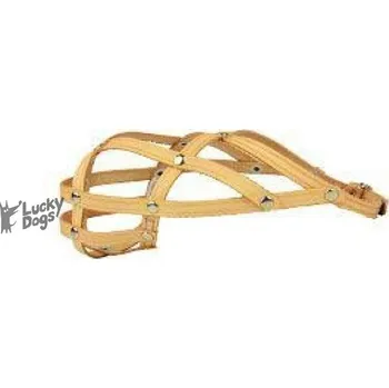 Náhubek pro psa Náhubek kožený páskový č.0,4 Přírodní