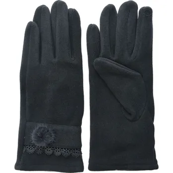 Rukavice Tmavě šedé dámské rukavice s krajkou - 8*24 cm