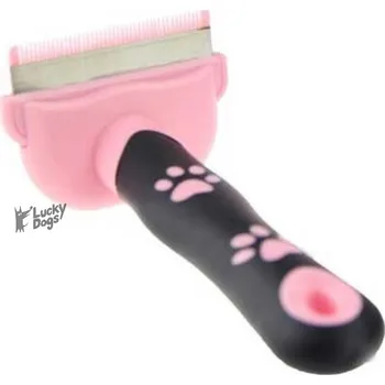 Kartáč pro zvířata Odstraňovač podsady a uvolněné srsti - S / Short hair růžový