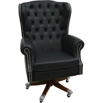 Kožené otočné pracovní křeslo Senátor, červená