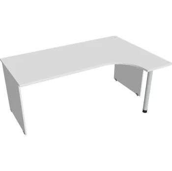 Kancelářský vozík HOBIS kancelářský stůl pracovní tvarový, ergo levý - GE 1800 L, bílá + doprava zdarma