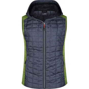 Dámská vesta COTTON Vesta MARLY LADY s kapucí, různé barvy Velikost M kiwi-melange/anthracite-melange