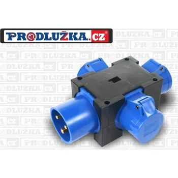 Elektrická zásuvka Prodlužka.cz Rozbočovač 1x přívodka CEE 230V/16A/3p-3x zásuvka CEE 230V/16A/3p