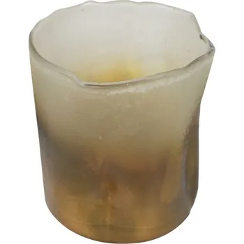 Svícen Skleněný svícen s jantarovým nádechem - Ø 12,5*12,5cm