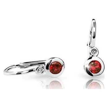 Náušnice Cutie Jewellery Dětské náušnice zlaté CUTIE JEWELLERY C1537B Ruby Dark -Bílé zlato 585/000