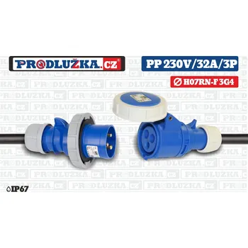 Prodlužovací kabel Prodlužka.cz Prodlužovací přívod 230V/32A/3p/3G4/IP67 M: Délka 20 m