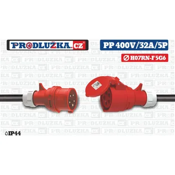 Prodlužovací kabel Prodlužka.cz Prodlužovací přívod 400V/32A/5p/5G6/IP44 M: Délka 10 m