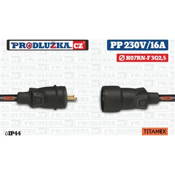 Prodlužovací kabel Prodlužka.cz Prodlužovací přívod Titanex koncovka Legrand 230V/16A/3G2,5 M: Délka 50 m