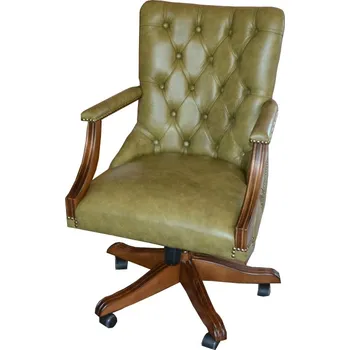 Kožené otočné pracovní křeslo Lucy, zelená