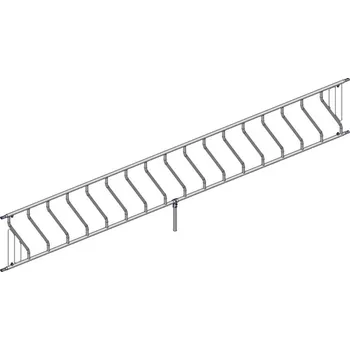 Diagonální žlabová zábrana pro telata, 5,02m/16míst