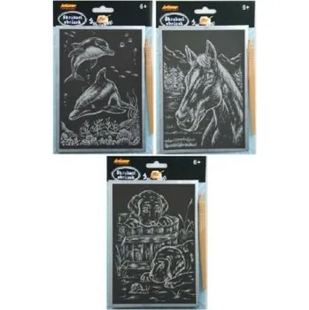 vyškrabávací obrázek Teddies Škrabací obrázek stříbrný