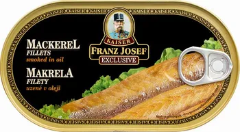 konzervovaná ryba Franz Josef Kaiser Exclusive Makrela uzené filety v oleji 170 g