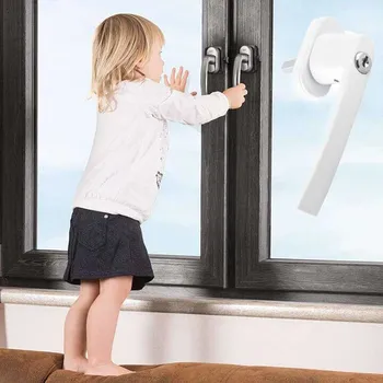 Okenní klika Bezpečnostní klika na okna so zámkem - ČTYŘBALENÍ