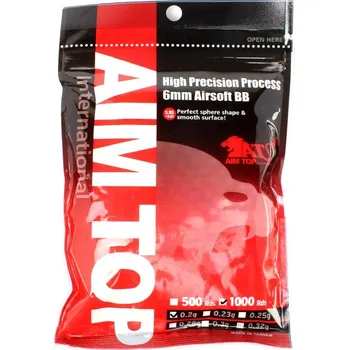 Airsoftová kulička Airsoftové kuličky AimTop 0,20g , 1000 ks - bílé