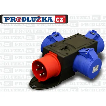 Elektrická zásuvka Prodlužka.cz Rozbočovač 1x přívodka CEE 230V/16A/5p-3x zásuvka CEE 230V/16A/3p