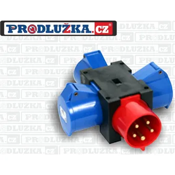 Elektrická zásuvka Prodlužka.cz Rozbočovač 1x přívodka CEE 230V/32A/5p-3x zásuvka CEE 230V/32A/3p