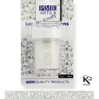 Jedlá dekorace na dort PME Jedlé třpytky vločky bílé 7 g