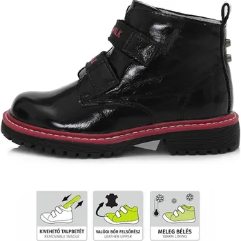 Dětská treková obuv Stitch&Walk D.D. step Stitch & Walk dívčí kotníková obuv 052-746C Barva: černá, Velikost: 31