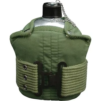 Kempingové nádobí ROTHCO láhev polní alu s obalem a opaskem ZELENÁ