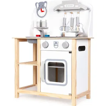 Dětská kuchyňka Eco Toys Dřevěná kuchyňka s efekty a příslušenstvím