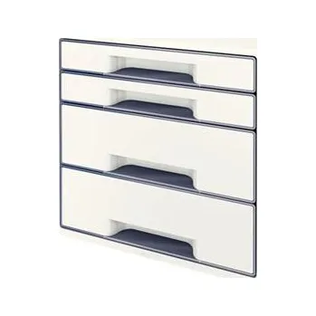 LEITZ Zásuvkový box WOW CUBE, 4 zásuvky, bílá/šedá