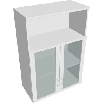 Kancelářský vozík HOBIS kancelářská policová skříň horní - SZ 3 80 05 H, zámek Huwill, bílá + doprava zdarma