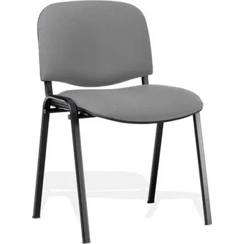 Jednací židle Židle ISO, sedák a opěradlo čalouněné světle šedé, konstrukce lakovaná černá