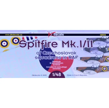Plastikový model DK decals 1/72 Spitfire Mk.I/II Czechoslov.squadrons in RAF