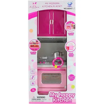 Doplněk pro panenku Lamps Kuchyňská linka s troubou růžová