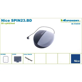 Nice SPIN23KCE.BD pohon pro sekční garážová vrata vč. 3m dráhy, 650N