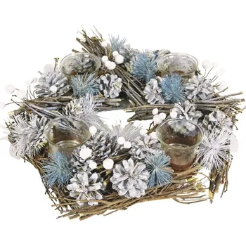 Věnec Anděl Přerov Adventní věnec z větviček se šiškami 41 cm