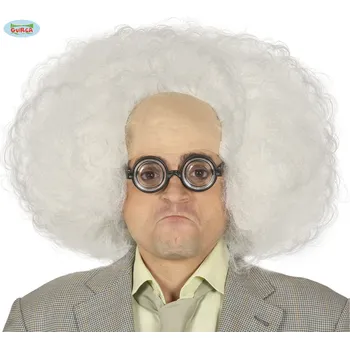 Paruka Guirca Fiestas Španělsko Bílá paruka s vysokým čelem vědec