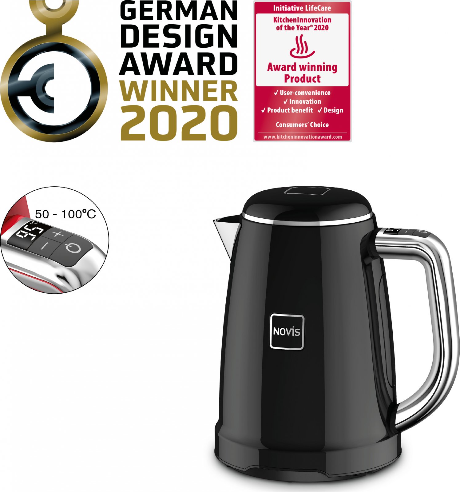 Rychlovarná konvice Novis Kettle KTC1 (černá)