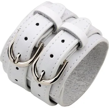 Náramek Široký kožený náramek Alabama, White