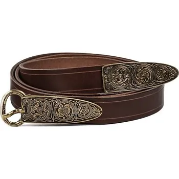 Karnevalový doplněk imago Kožený opasek Tristan, barva hnědá