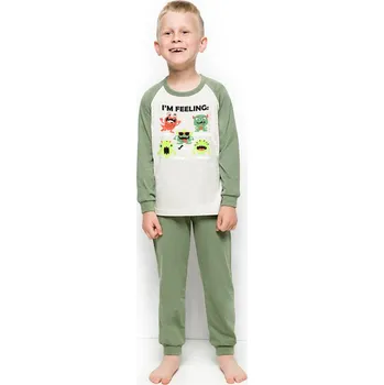 Chlapecké pyžamo Taro, dětské pyžamo 765/2-Gawel, dlouhý rukáv, zelená, vel. 104