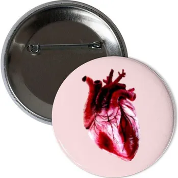 Odznáček s potiskem Srdce placka